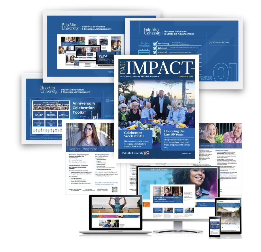 Palo Alto University integrated branding, toolkit, and marketing montage
